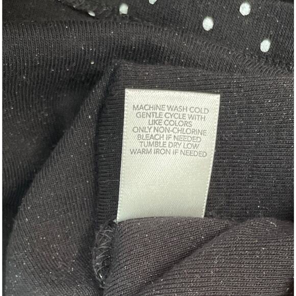 Black White Polka Dot Tee Top Womens Size XL Knit Classic Basic Cotton Preppy - Picture 7 of 10